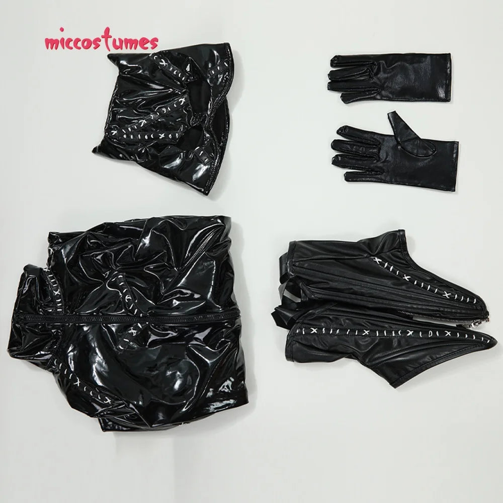 miccostumes Womens Costume Anime Catsuit Cat Cosplay Bodysuit Jumpsuit Zipper Front With Corset Halloween Cosplay Costumes