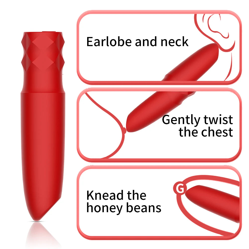 Bullet Vibrator 10 Frequency Mini Bullet Vibrator Female Battery Size Powerful Rechargeable Vibrator