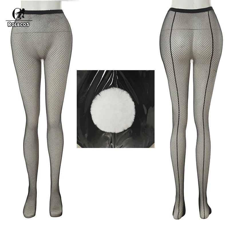 ROLECOS Sakurajima Mai Anime Cosplay Costume Women Sexy Costume Bunny Girl Cosplay Wigs Shiny Leather Jumpsuit Party Bodysuit