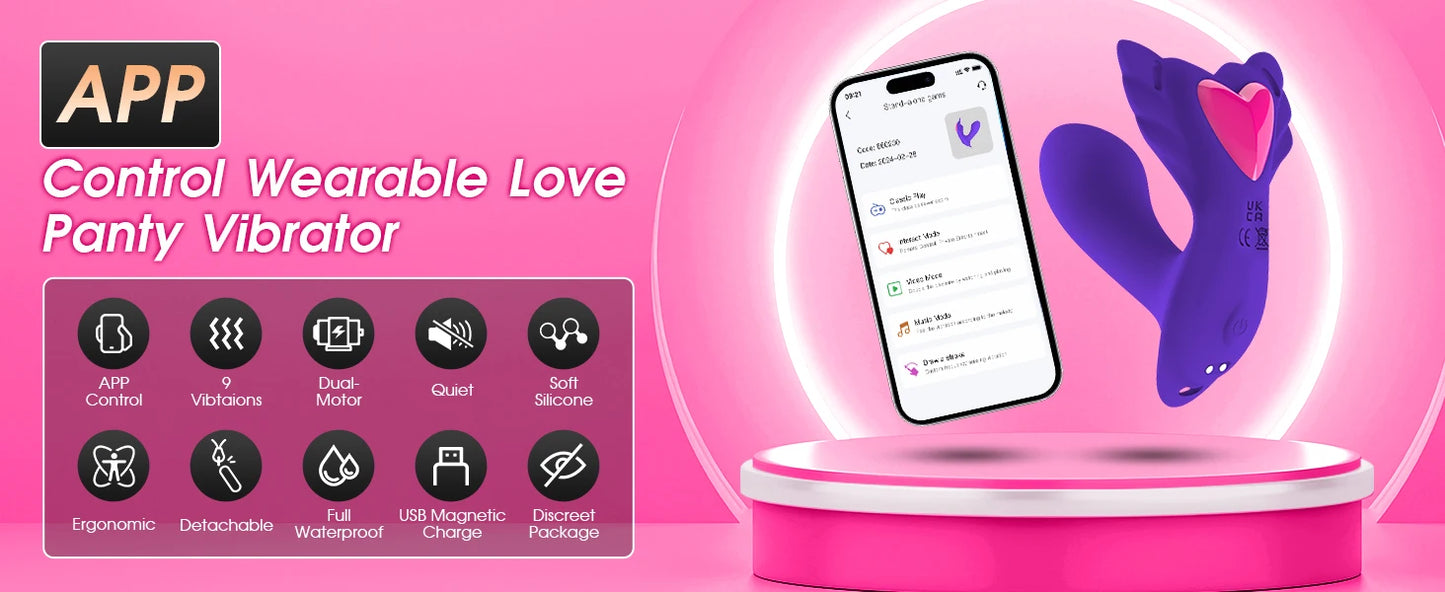 APP Control Panty Wearable Vibrator for Women Insert Dildo Clitoris Stimulation Adult Sex Toys Dual Motors Sexual Pleasure Tools