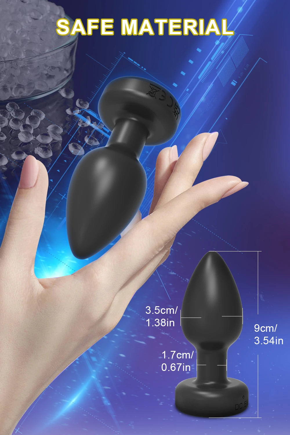 Anal Plug  with Light Vibrator Gay Anal Dildo Toy Butt Plug Stimulator Masturbation Tools Penetration Anal Vibration Men Women