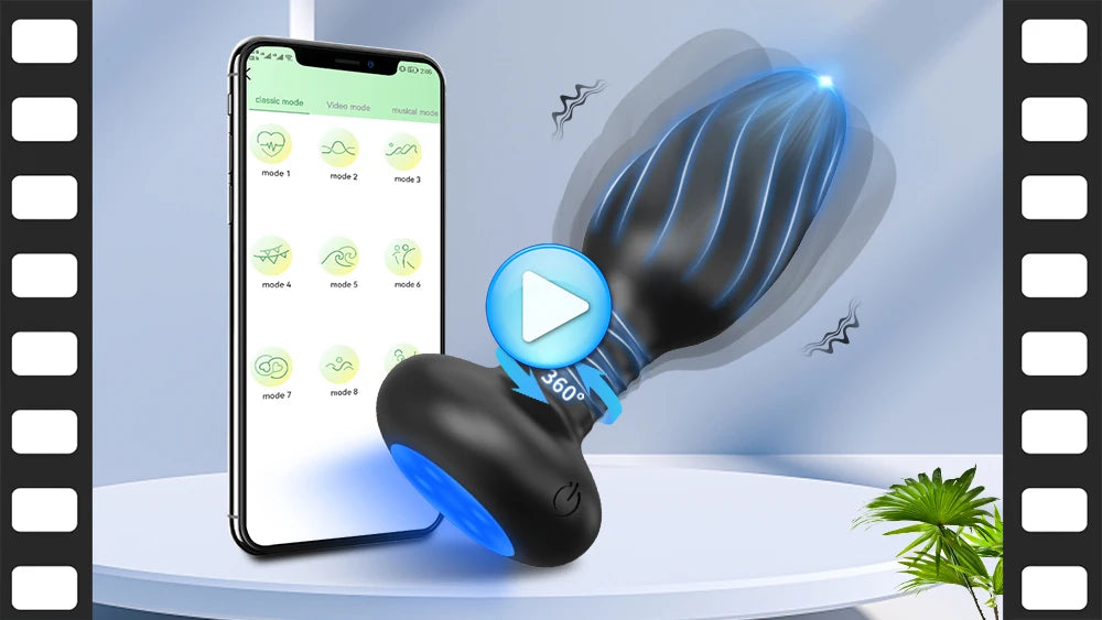 APP Remote Control 360° Rotation Anal Plug Vibrating Butt Plug Prostate Massager Vibrators Anal Toys Adult Sex Toys for Men Gay