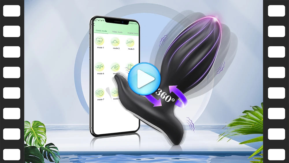 APP Remote Control 360° Rotation Anal Plug Vibrating Butt Plug Prostate Massager Vibrators Anal Toys Adult Sex Toys for Men Gay