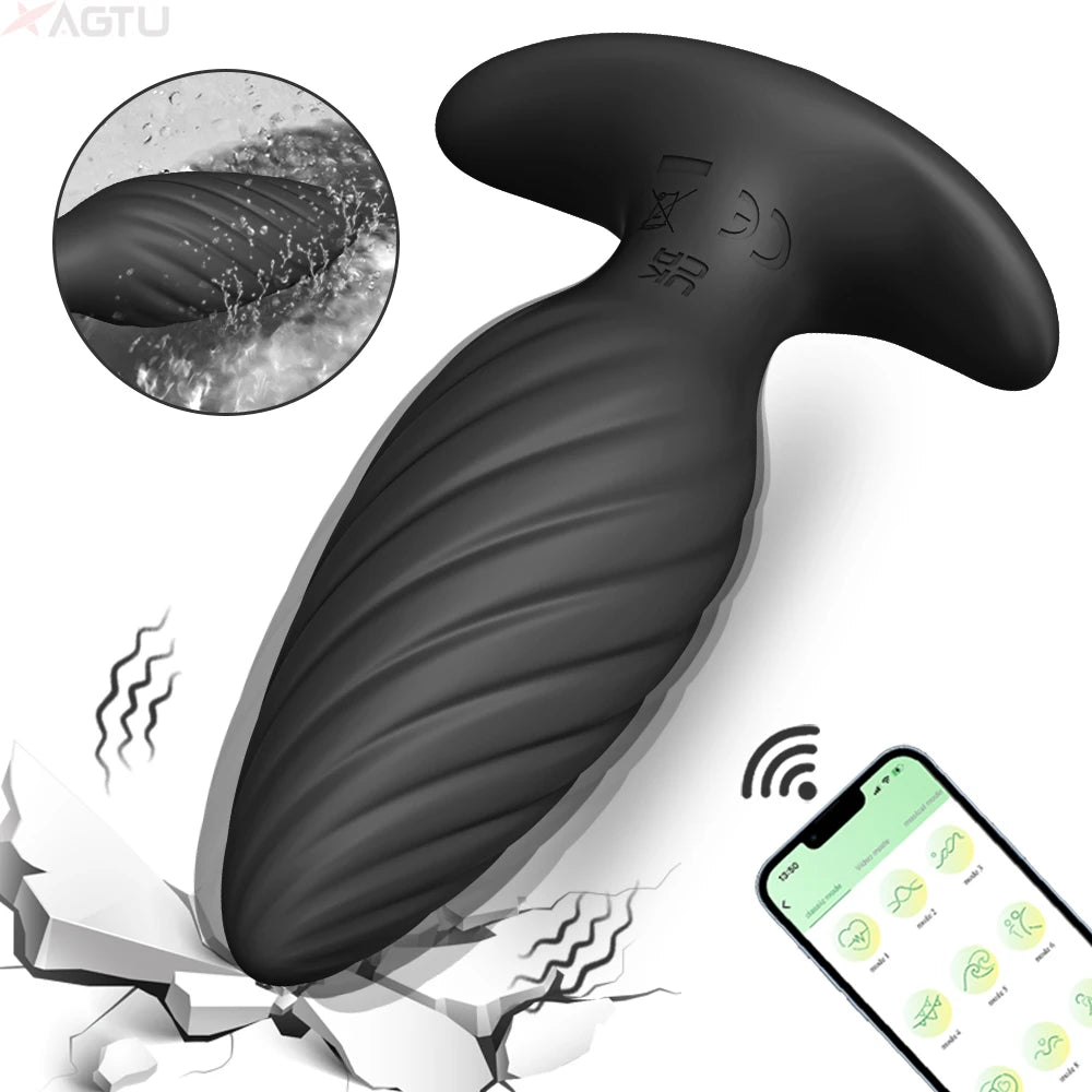 APP Remote Control 360° Rotation Anal Plug Vibrating Butt Plug Prostate Massager Vibrators Anal Toys Adult Sex Toys for Men Gay