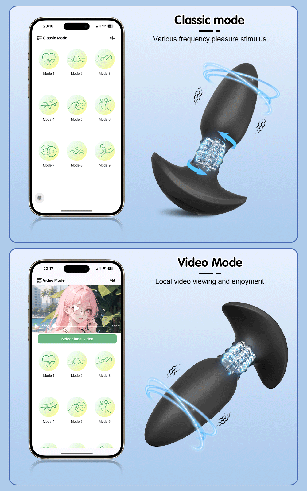 APP Remote Control 360° Rotation Anal Plug Vibrating Butt Plug Prostate Massager Vibrators Anal Toys Adult Sex Toys for Men Gay