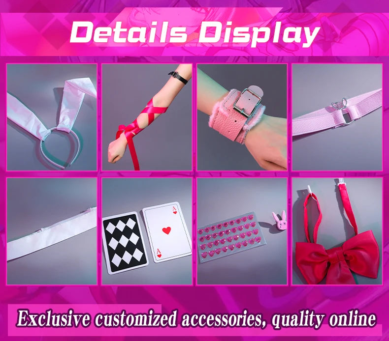 ROLECOS Rabbit Hole Bunny Girl Costume Valentine's Day Women Elastic Leather Fabric Sexy Cosplay Bunny Suit Black Jumpsuits