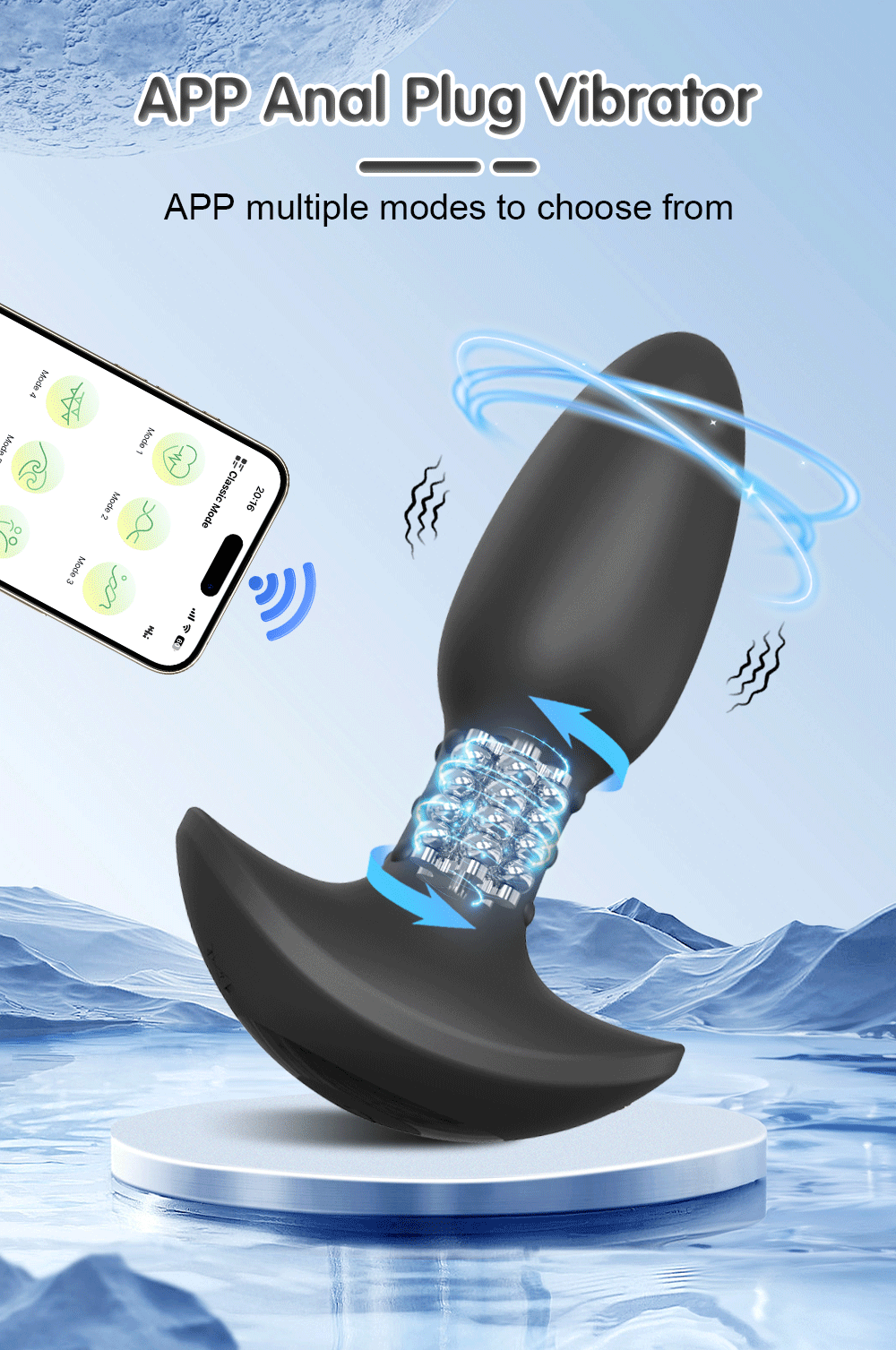 APP Remote Control 360° Rotation Anal Plug Vibrating Butt Plug Prostate Massager Vibrators Anal Toys Adult Sex Toys for Men Gay