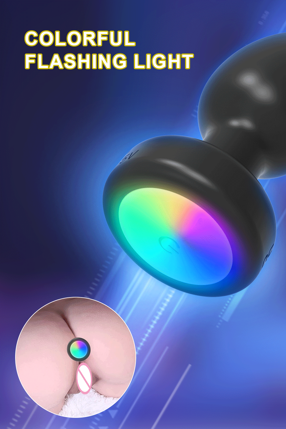 Anal Plug  with Light Vibrator Gay Anal Dildo Toy Butt Plug Stimulator Masturbation Tools Penetration Anal Vibration Men Women