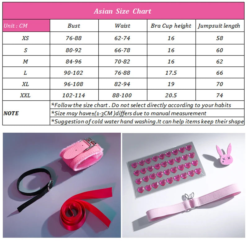 ROLECOS Rabbit Hole Bunny Girl Costume Valentine's Day Women Elastic Leather Fabric Sexy Cosplay Bunny Suit Black Jumpsuits