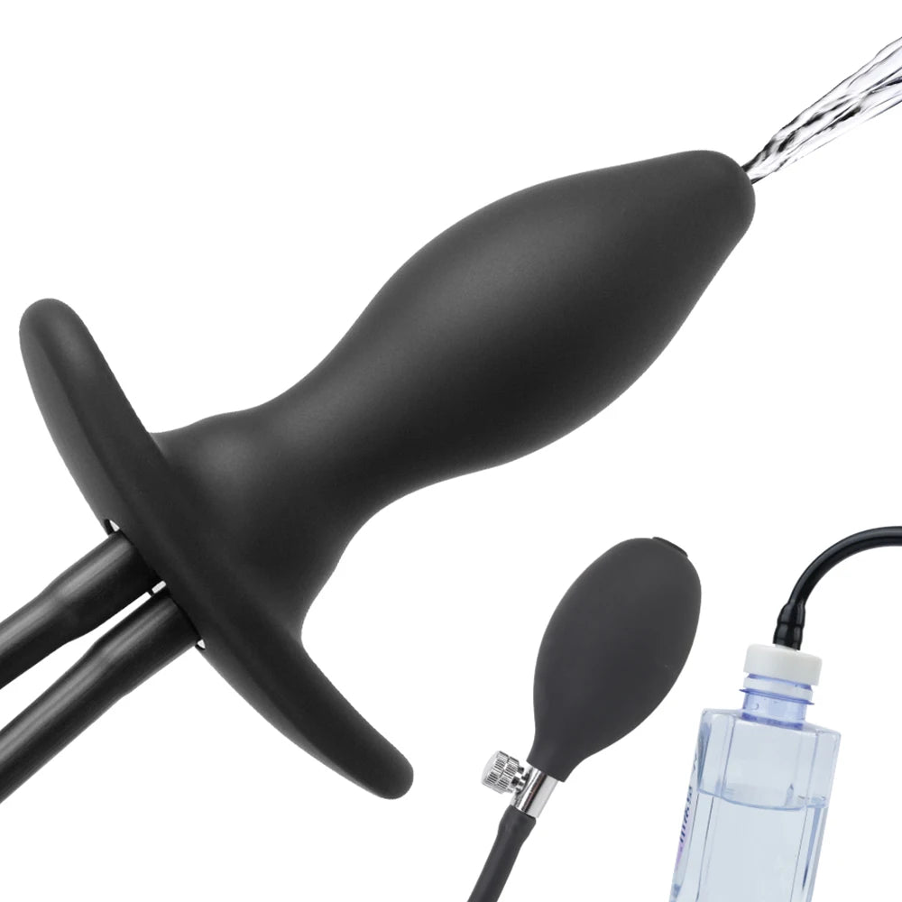 Anal Dilator 3 IN 1 Enema Cleaner Prostate Massager Water Spray Butt Plug Inflatable Anal Plug Sex Toys for Women Men