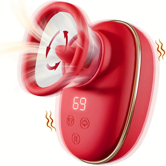 1pc Vibrator Adult Erotica, Female Erotica Vibrator, 3 Suction, 9 Tongue Licking Vibrating Adult Toys, Tongue Licking Clitoris Vagina G Spot, Instant Orgasm, Rose Erotica G Spot Vibrator, Adult Products