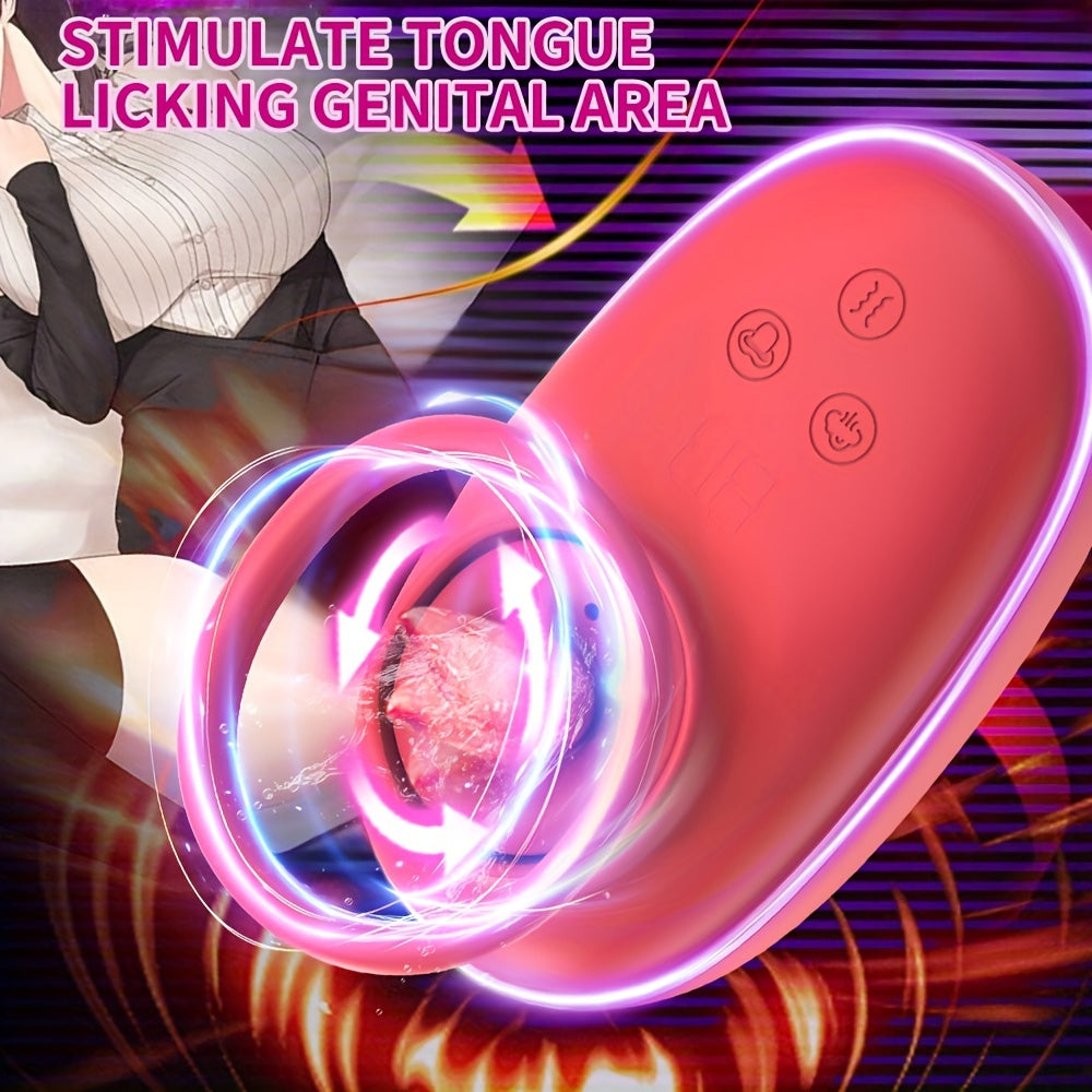 1pc Vibrator Adult Erotica, Female Erotica Vibrator, 3 Suction, 9 Tongue Licking Vibrating Adult Toys, Tongue Licking Clitoris Vagina G Spot, Instant Orgasm, Rose Erotica G Spot Vibrator, Adult Products